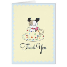 Puppy Teacup  |  Retro Thank You Card
