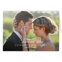 Pure Elegance Wedding Thank You Card - White