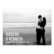 Pure Simplicity Save The Date Postcard - White