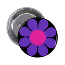 Purple 60's Flower Power Pin