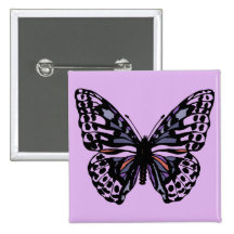 Purple and Black Butterfly Buttons