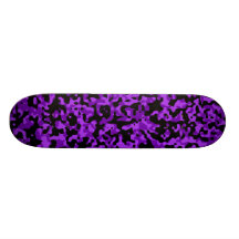 Purple and Black Camouflage Skateboard