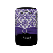 Purple and Black Damask Blackberry Bold Case