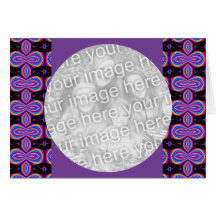 purple and black fractal photo frame greeting card