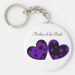 Purple And Black Hearts Keychain