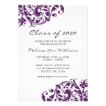 Purple and Black Swirl Graduation Announcement