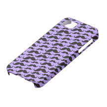 Purple and black trendy funny moustache pattern