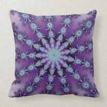 Purple and Blue Fractal Star Throw Pillow pillows