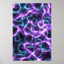 Purple and Blue Lightning Print