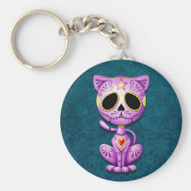 Purple and Blue Zombie Sugar Kitten Keychains