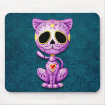 Purple and Blue Zombie Sugar Kitten Mouse Pads