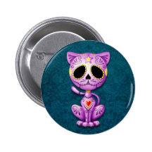 Purple and Blue Zombie Sugar Kitten Pins