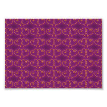 Purple and Gold Valentines Hearts Photo