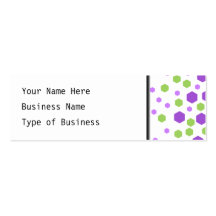 Purple and Green Hexagon Spots. Business Cards
