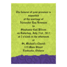 Purple and Green Invite