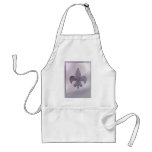 Purple and grey fleur-de-lis apron