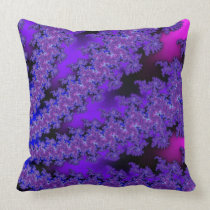 Purple and Hot Pink Floral Fractal Throw Pillow pillows