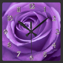 Purple and Lavender Rose Clock wall clocks