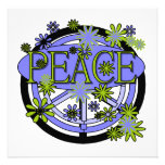 Purple and Lime Peace T-shirts and Gifts Personalized Invitation