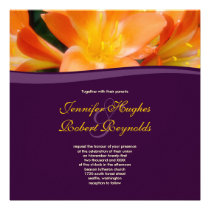 Purple and Orange Wedding Invitation invitations