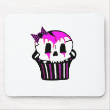 purple and pink skull cupcake mouse pad