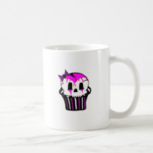 purple and pink skull cupcake mugs