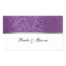 Purple and Silver Metallic Place Cards Business Card Templates