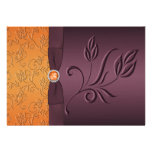 Purple and Tangerine Wedding Invitation