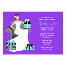 Purple and Turquoise Bridal Shower Invitation