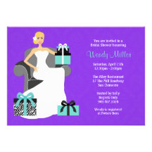 Purple and Turquoise Bridal Shower Invitation