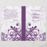 Purple and White Abstract Floral Wedding Program Flyer