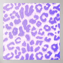 Purple and White Leopard Print Poster