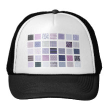 Purple and white mosaic trucker hat