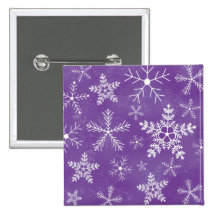 Purple and White Snowflake Pattern Buttons