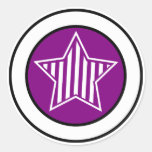 Purple and White Star Sticker