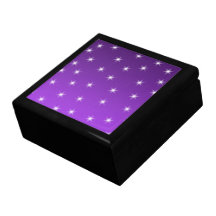 Purple and White Stars, Pattern. Jewelry Box