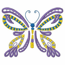 Purple and Yellow Butterfly Polo