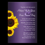 Purple and Yellow Sunflower Wedding Invitation invitations