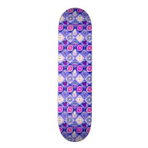 Purple Argyle Fruit Pattern Custom Skate Board