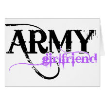 Purple Army Girlfriend Greeting Cards