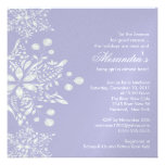 Purple Baby Shower Invitation Winter Snowflakes
