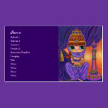 Purple Belly Dancer Genie Girl with Magic Bottle business cards