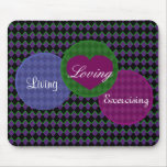 Purple & Black Retro Diamond 1 Mousepad
