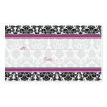 Purple, Black, White Damask Wedding Place Cards Business Cards