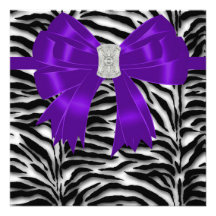 Purple Black Zebra All Occasion Party Invitations