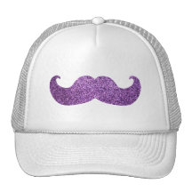 Purple Bling moustache (Faux Glitter Graphic) Trucker Hats