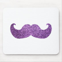 Purple Bling moustache (Faux Glitter Graphic) Mouse Pad