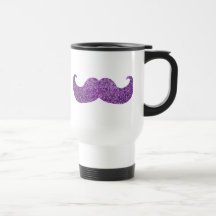 Purple Bling moustache (Faux Glitter Graphic) Mugs