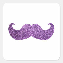 Purple Bling moustache (Faux Glitter Graphic) Stickers