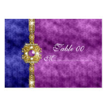 purple blue damask table placement guests business card template